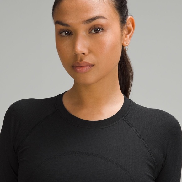 Lululemon Swiftly Cropped Long Sleeve Black Size 6 NWT - Picture 4 of 6